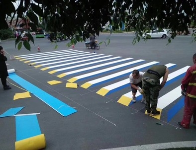 西安西安彩色路面标线施工